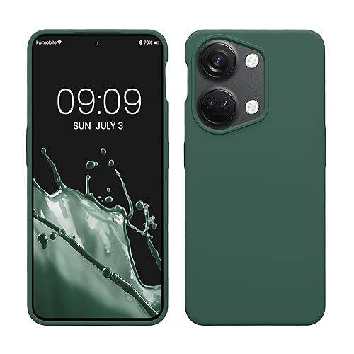 kwmobile Hülle kompatibel mit OnePlus Nord 3 5G Hülle - Silikon Handy Case - Handyhülle weiche Oberfläche - kabelloses Laden - Tannengrün von kwmobile