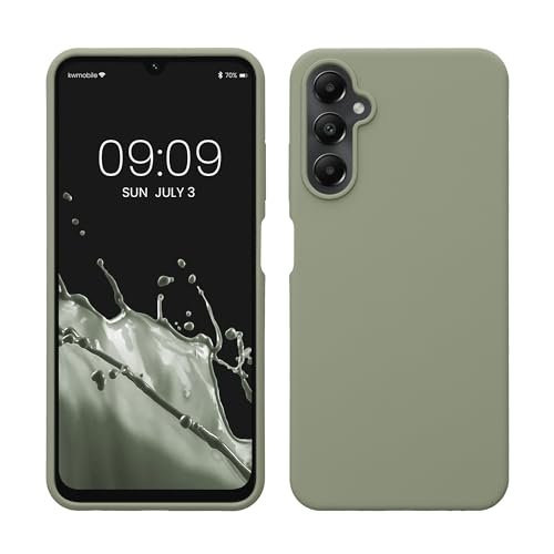 kwmobile Hülle kompatibel mit Samsung Galaxy A05s Hülle - Silikon Handy Case - Handyhülle weiche Oberfläche - kabelloses Laden - Graugrün von kwmobile