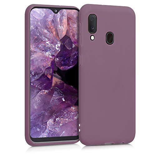 kwmobile Hülle kompatibel mit Samsung Galaxy A20e Hülle - weiches TPU Silikon Case - Cover geeignet für kabelloses Laden - Grape von kwmobile