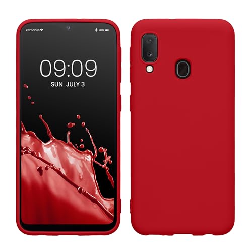 kwmobile Hülle kompatibel mit Samsung Galaxy A20e Hülle - weiches TPU Silikon Case - Cover geeignet für kabelloses Laden - Klassisch Rot von kwmobile