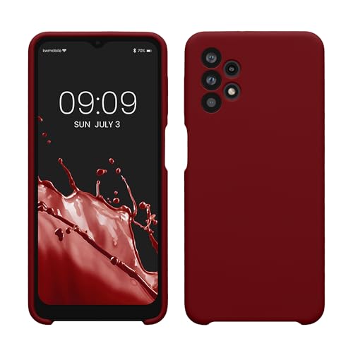 kwmobile Hülle kompatibel mit Samsung Galaxy A32 5G Hülle - Silikon Handy Case - Handyhülle weiche Oberfläche - kabelloses Laden - Rhabarber Rot von kwmobile