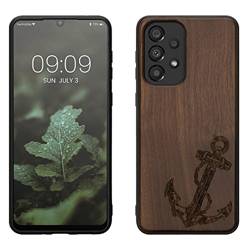 kwmobile Hülle kompatibel mit Samsung Galaxy A33 5G Hülle - Holz Case - Handy Cover - TPU Handyhülle in Dunkelbraun Anker Vintage kwmobile Hülle kompatibel mit Samsung Galaxy A33 5G Hülle - Holz Case - Handy Cover - TPU Handyhülle in Dunkelbraun Anker Vintage von kwmobile