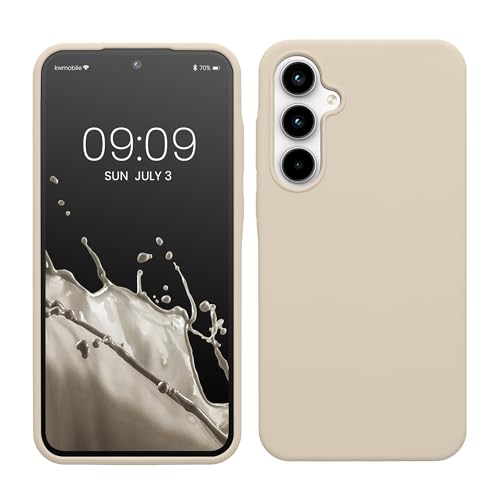 kwmobile Hülle kompatibel mit Samsung Galaxy A35 Hülle - Silikon Handy Case - Handyhülle weiche Oberfläche - kabelloses Laden - Creme matt von kwmobile