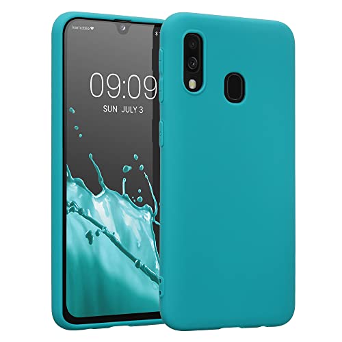 kwmobile Hülle kompatibel mit Samsung Galaxy A40 Hülle - weiches TPU Silikon Case - Cover geeignet für kabelloses Laden - Petrol matt von kwmobile