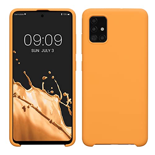 kwmobile Hülle kompatibel mit Samsung Galaxy A51 Hülle - Silikon Handy Case - Handyhülle weiche Oberfläche - kabelloses Laden - Fruity Orange von kwmobile