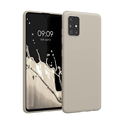 kwmobile Hülle kompatibel mit Samsung Galaxy A51 Hülle - weiches TPU Silikon Case - Cover geeignet für kabelloses Laden - Creme matt von kwmobile