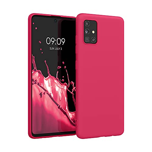 kwmobile Hülle kompatibel mit Samsung Galaxy A51 Hülle - weiches TPU Silikon Case - Cover geeignet für kabelloses Laden - Granatapfelrot von kwmobile