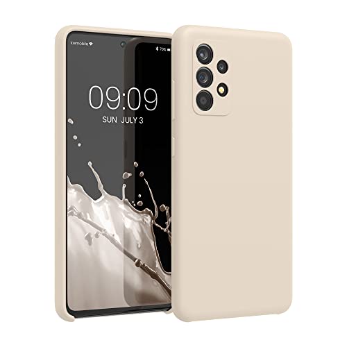 kwmobile Hülle kompatibel mit Samsung Galaxy A52 / A52 5G / A52s 5G Hülle - Silikon Handy Case - Handyhülle weiche Oberfläche - kabelloses Laden - Creme matt von kwmobile