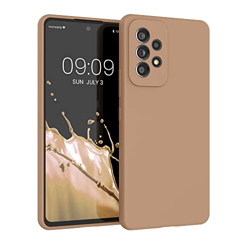 kwmobile Hülle kompatibel mit Samsung Galaxy A53 5G Hülle - Silikon Handy Case - Handyhülle weiche Oberfläche - kabelloses Laden - Cappuccino von kwmobile