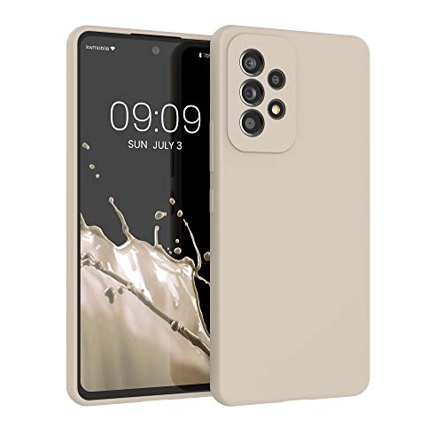 kwmobile Hülle kompatibel mit Samsung Galaxy A53 5G Hülle - Silikon Handy Case - Handyhülle weiche Oberfläche - kabelloses Laden - Creme matt von kwmobile