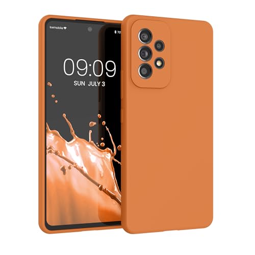 kwmobile Hülle kompatibel mit Samsung Galaxy A53 5G Hülle - Silikon Handy Case - Handyhülle weiche Oberfläche - kabelloses Laden - Warme Aprikose von kwmobile