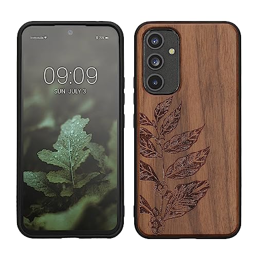 kwmobile Hülle kompatibel mit Samsung Galaxy A54 5G Hülle - Holz Case - Handy Cover - TPU Handyhülle in Dunkelbraun Blätterzweig kwmobile Hülle kompatibel mit Samsung Galaxy A54 5G Hülle - Holz Case - Handy Cover - TPU Handyhülle in Dunkelbraun Blätterzweig von kwmobile