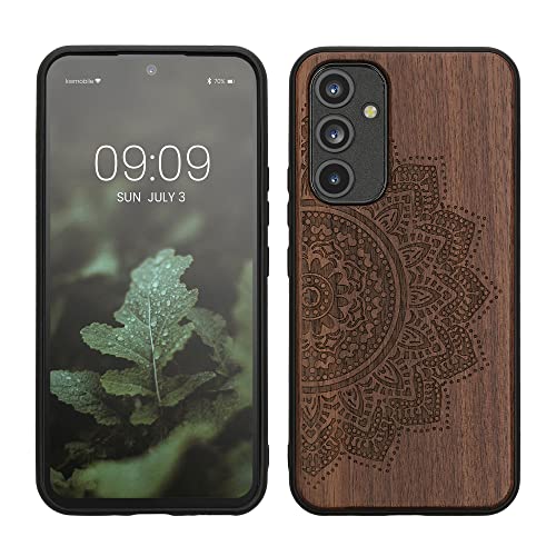 kwmobile Hülle kompatibel mit Samsung Galaxy A54 5G Hülle - Holz Case - Handy Cover - TPU Handyhülle in Dunkelbraun Halbblume kwmobile Hülle kompatibel mit Samsung Galaxy A54 5G Hülle - Holz Case - Handy Cover - TPU Handyhülle in Dunkelbraun Halbblume von kwmobile