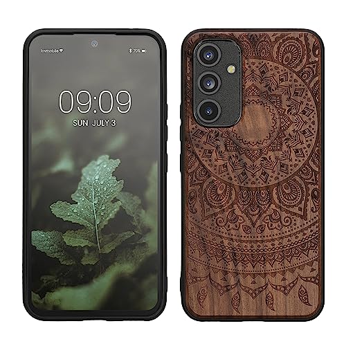 kwmobile Hülle kompatibel mit Samsung Galaxy A54 5G Hülle - Holz Case - Handy Cover - TPU Handyhülle in Dunkelbraun Indische Sonne kwmobile Hülle kompatibel mit Samsung Galaxy A54 5G Hülle - Holz Case - Handy Cover - TPU Handyhülle in Dunkelbraun Indische Sonne von kwmobile