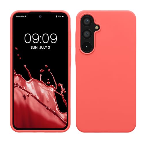 kwmobile Hülle kompatibel mit Samsung Galaxy A55 5G Hülle - Silikon Handy Case - Handyhülle weiche Oberfläche - kabelloses Laden - Neon Koralle kwmobile Hülle kompatibel mit Samsung Galaxy A55 5G Hülle - Silikon Handy Case - Handyhülle weiche Oberfläche - kabelloses Laden - Neon Koralle von kwmobile
