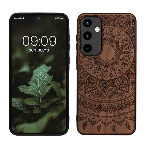 kwmobile Hülle kompatibel mit Samsung Galaxy A55 5G Hülle - Holz Case - Handy Cover - TPU Handyhülle in Dunkelbraun Indische Sonne kwmobile Hülle kompatibel mit Samsung Galaxy A55 5G Hülle - Holz Case - Handy Cover - TPU Handyhülle in Dunkelbraun Indische Sonne von kwmobile