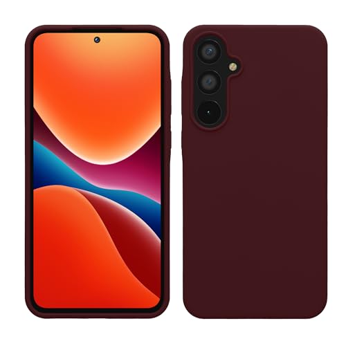 kwmobile Hülle kompatibel mit Samsung Galaxy A55 5G Hülle - Silikon Handy Case - Handyhülle weiche Oberfläche - kabelloses Laden - Bordeaux Violett von kwmobile
