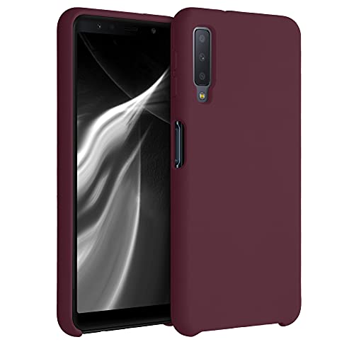 kwmobile Hülle kompatibel mit Samsung Galaxy A7 (2018) Hülle - Silikon Handy Case - Handyhülle weiche Oberfläche - kabelloses Laden - Tawny Red von kwmobile
