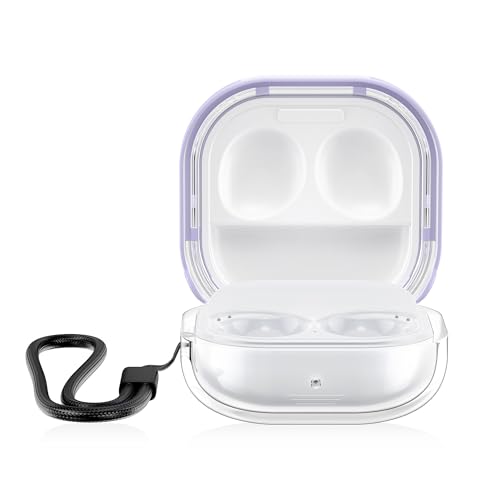 kwmobile Hülle kompatibel mit Samsung Galaxy Buds 2 Pro/Buds 2 / Buds Live - TPU Silikon Schutzhülle Case Cover Kopfhörer Lavendel Transparent von kwmobile