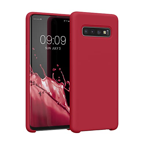 kwmobile Hülle kompatibel mit Samsung Galaxy S10 Hülle - Silikon Handy Case - Handyhülle weiche Oberfläche - kabelloses Laden - Rot von kwmobile