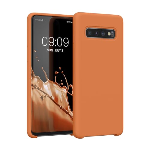 kwmobile Hülle kompatibel mit Samsung Galaxy S10 Hülle - Silikon Handy Case - Handyhülle weiche Oberfläche - kabelloses Laden - Warme Aprikose von kwmobile