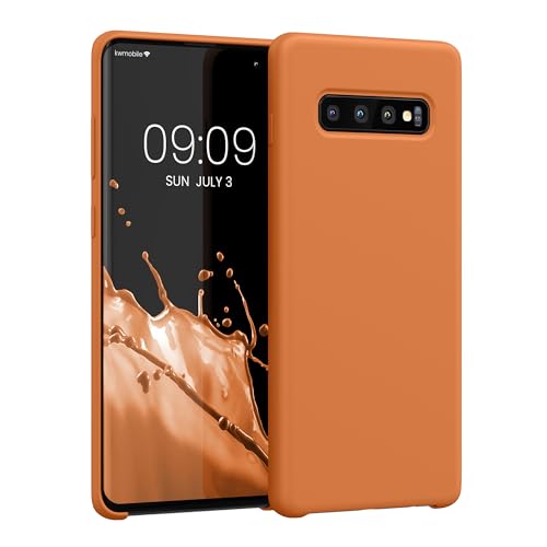 kwmobile Hülle kompatibel mit Samsung Galaxy S10 Plus / S10+ Hülle - Silikon Handy Case - Handyhülle weiche Oberfläche - kabelloses Laden - Warme Aprikose von kwmobile