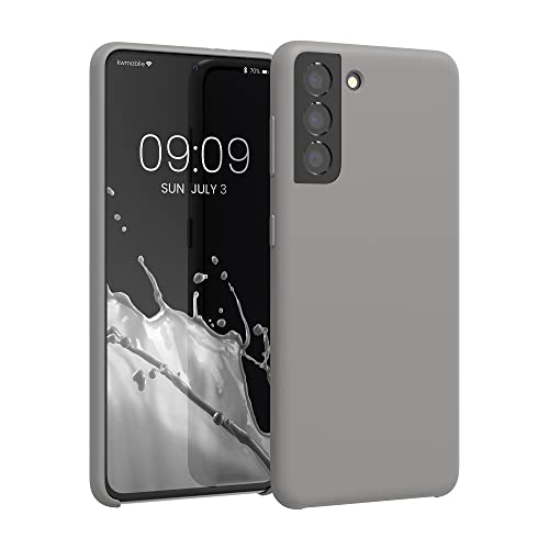 kwmobile Hülle kompatibel mit Samsung Galaxy S21 Hülle - Silikon Handy Case - Handyhülle weiche Oberfläche - kabelloses Laden - Stone Dust von kwmobile