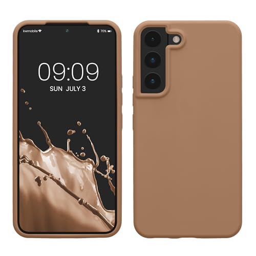 kwmobile Schutzhülle kompatibel mit Samsung S22 Hülle - Silikon Case Handyhülle S22 - Handyhülle Samsung S22 weiche Oberfläche - kabelloses Laden - Cappuccino von kwmobile