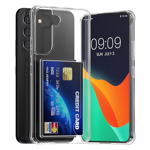 kwmobile Hülle kompatibel mit Samsung Galaxy S22 Plus Handyhülle - Kunststoff TPU Cover mit Kartenfach - Hartes Case - Schutzhülle in Transparent von kwmobile