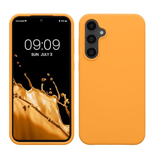 kwmobile Hülle kompatibel mit Samsung Galaxy S23 FE Hülle - Silikon Handy Case - Handyhülle weiche Oberfläche - kabelloses Laden - Fruity Orange von kwmobile