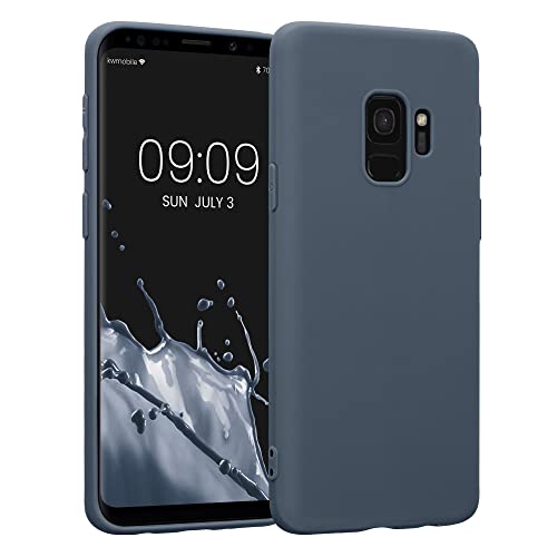 kwmobile Hülle kompatibel mit Samsung Galaxy S9 Hülle - weiches TPU Silikon Case - Cover geeignet für kabelloses Laden - Dunkler Schiefer von kwmobile