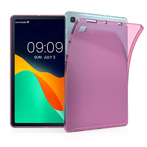 kwmobile Hülle kompatibel mit Samsung Galaxy Tab S6 Lite (2024/2022/2020) Hülle - weiches TPU Silikon Case transparent - Tablet Cover Rosa von kwmobile