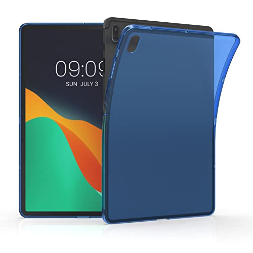 kwmobile Hülle kompatibel mit Samsung Galaxy Tab S7 FE Hülle - weiches TPU Silikon Case transparent - Tablet Cover Blau Transparent von kwmobile