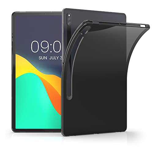 kwmobile Hülle kompatibel mit Samsung Galaxy Tab S8+ Plus/Galaxy Tab S7+ Plus Hülle - weiches TPU Silikon Case transparent - Tablet Cover Schwarz Transparent von kwmobile