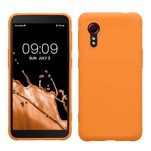 kwmobile Hülle kompatibel mit Samsung Galaxy Xcover 5 Hülle - weiches TPU Silikon Case - Cover geeignet für kabelloses Laden - Fruity Orange von kwmobile