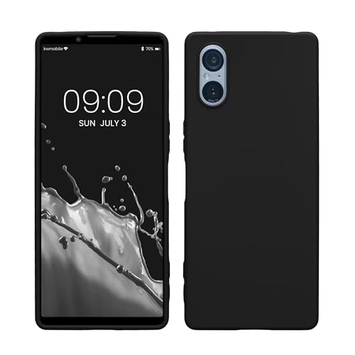 kwmobile Hülle kompatibel mit Sony Xperia 5 V Hülle - weiches TPU Silikon Case - Cover geeignet für kabelloses Laden - Schwarz von kwmobile