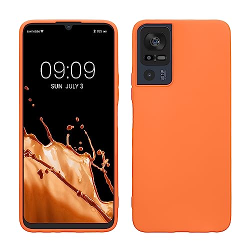 kwmobile Hülle kompatibel mit TCL 40 SE Hülle - weiches TPU Silikon Case - Cover geeignet für kabelloses Laden - Fruity Orange von kwmobile