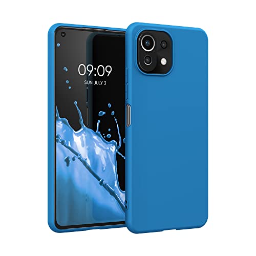 kwmobile Hülle kompatibel mit Xiaomi 11 Lite (5G) NE/Mi 11 Lite (5G) Hülle - weiches TPU Silikon Case - Cover geeignet für kabelloses Laden - Blue Reef von kwmobile