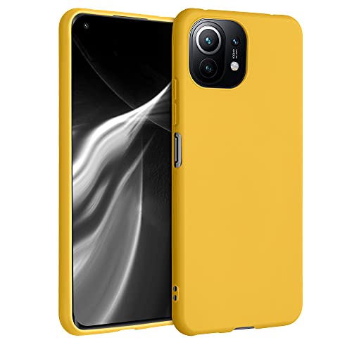 kwmobile Hülle kompatibel mit Xiaomi 11 Lite (5G) NE/Mi 11 Lite (5G) Hülle - weiches TPU Silikon Case - Cover geeignet für kabelloses Laden - Honiggelb von kwmobile