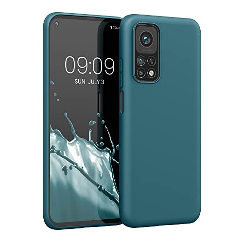 kwmobile Hülle kompatibel mit Xiaomi Mi 10T / Mi 10T Pro Hülle - weiches TPU Silikon Case - Cover geeignet für kabelloses Laden - Petrol matt von kwmobile