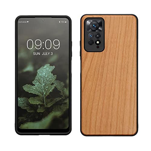 kwmobile Hülle kompatibel mit Xiaomi Redmi Note 11 Pro/Note 11 Pro (5G) / Note 12 Pro (4G) Hülle - Holz Case - stoßfestes Handy Cover - TPU Handyhülle in Braun von kwmobile
