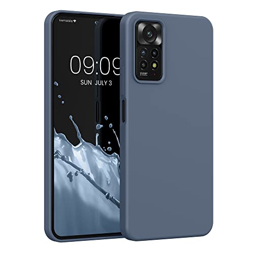 kwmobile Hülle kompatibel mit Xiaomi Redmi Note 11 Pro/Note 11 Pro (5G) / Note 12 Pro (4G) Hülle - Silikon Handy Case - Handyhülle weiche Oberfläche - kabelloses Laden - Blaugrau von kwmobile