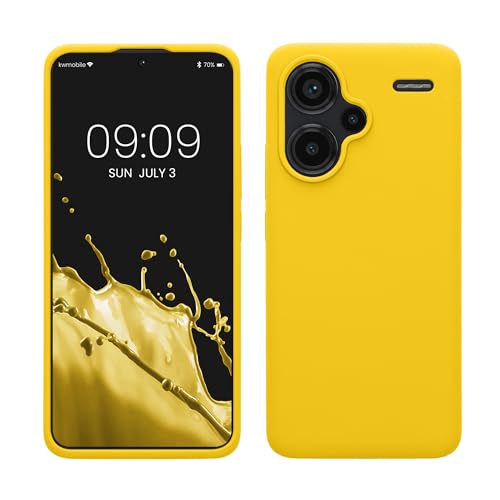 kwmobile Hülle kompatibel mit Xiaomi Redmi Note 13 Pro+ 5G / Redmi Note 13 Pro Plus 5G Hülle - Silikon Handy Case - Handyhülle weiche Oberfläche - kabelloses Laden - Strahlend Gelb von kwmobile