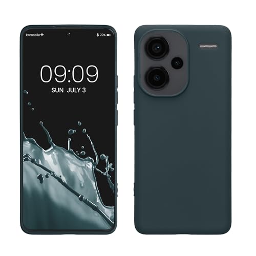 kwmobile Hülle kompatibel mit Xiaomi Redmi Note 13 Pro+ 5G / Redmi Note 13 Pro Plus 5G Hülle - weiches TPU Silikon Case - Cover geeignet für kabelloses Laden - Dunkler Schiefer von kwmobile