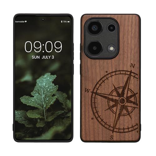 kwmobile Hülle kompatibel mit Xiaomi Redmi Note 13 Pro 4G Hülle - Holz Case - Handy Cover - TPU Handyhülle in Dunkelbraun Kompass Vintage kwmobile Hülle kompatibel mit Xiaomi Redmi Note 13 Pro 4G Hülle - Holz Case - Handy Cover - TPU Handyhülle in Dunkelbraun Kompass Vintage von kwmobile