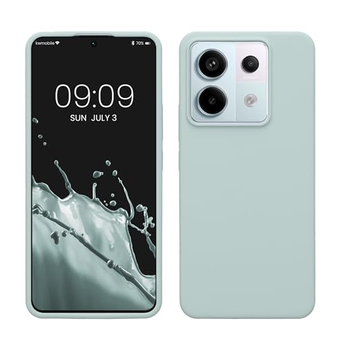 kwmobile Hülle kompatibel mit Xiaomi Redmi Note 13 Pro 5G / Poco X6 5G Hülle - Silikon Handy Case - Handyhülle weiche Oberfläche - kabelloses Laden - Cool Mint von kwmobile