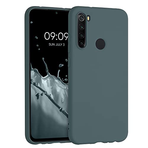 kwmobile Hülle kompatibel mit Xiaomi Redmi Note 8 (2019/2021) Hülle - weiches TPU Silikon Case - Cover geeignet für kabelloses Laden - Dunkler Schiefer von kwmobile