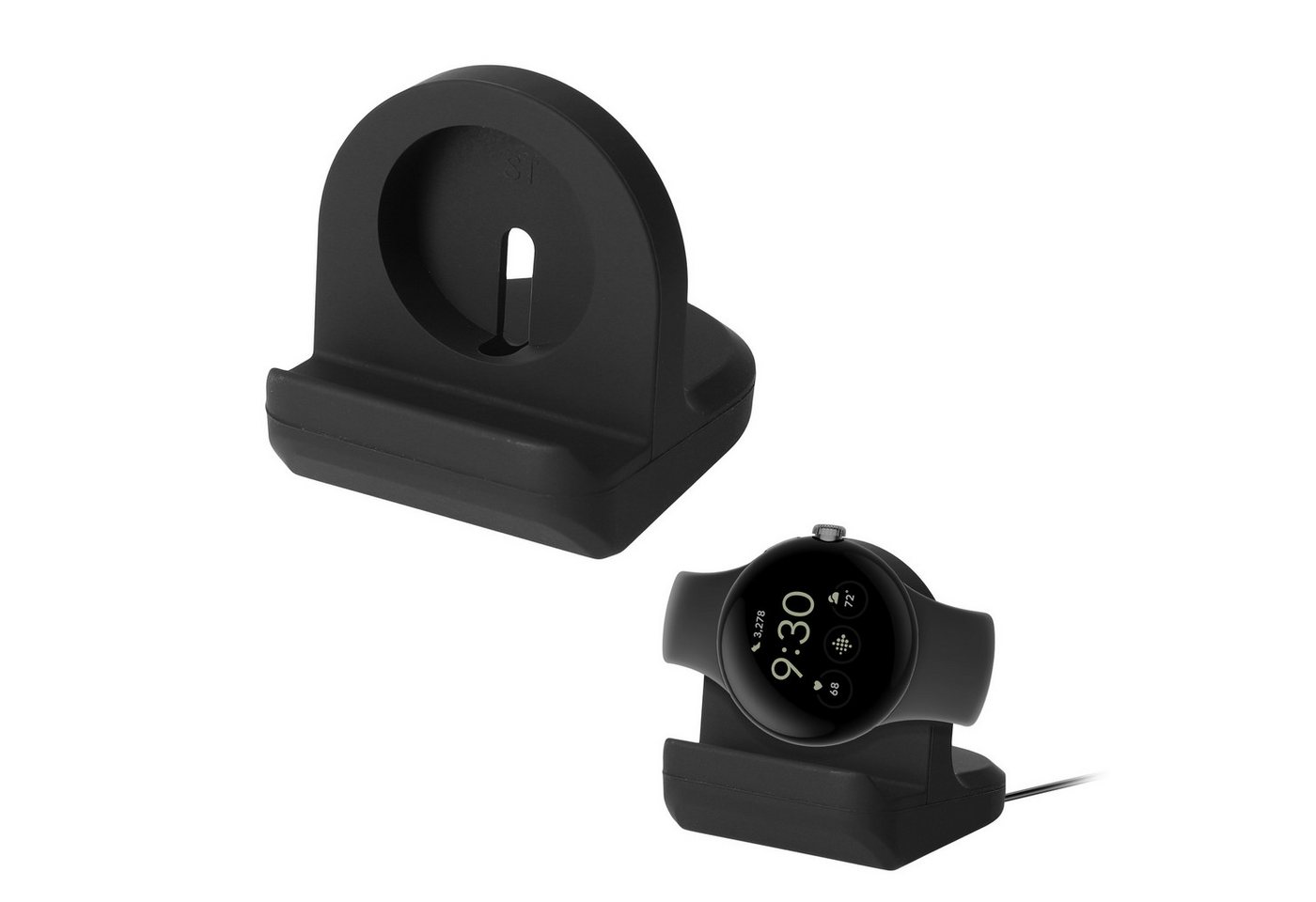 kwmobile Kabellose Ladestation für Google Pixel Watch 2 Smartphone-Ladegerät (1-tlg., Ladeständer Halterung - Schwarz) von kwmobile