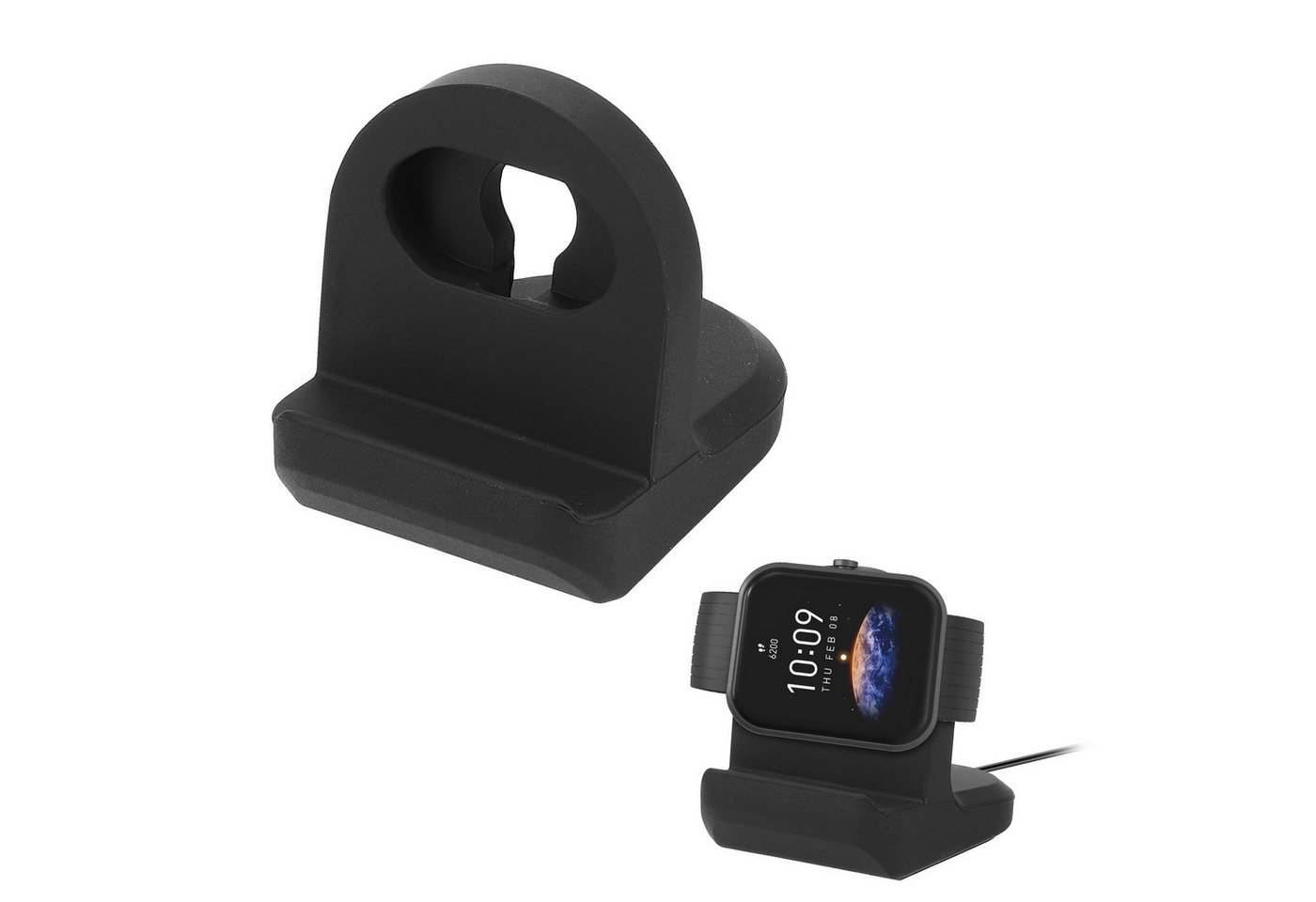 kwmobile Kabellose Ladestation für Huami Amazfit GTR mini / Bip 3 / Bip 3 Pro / Smartphone-Ladegerät (1-tlg., Ladeständer Halterung - Schwarz) von kwmobile