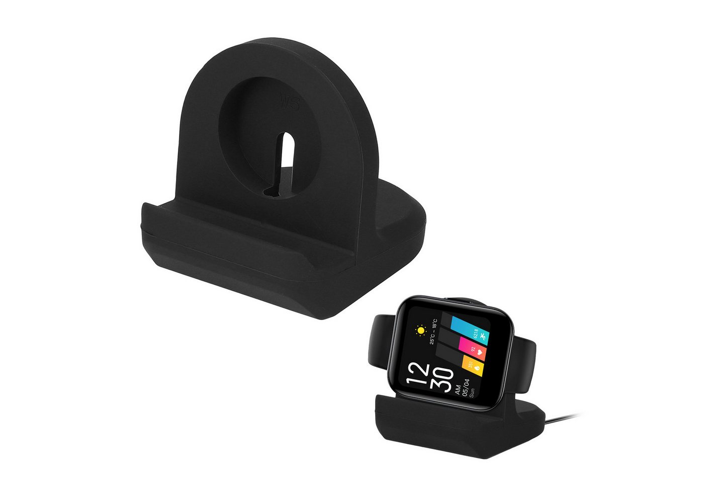 kwmobile Kabellose Ladestation für Realme Watch (RMA161) Smartphone-Ladegerät (1-tlg., Ladeständer Halterung - Schwarz) von kwmobile